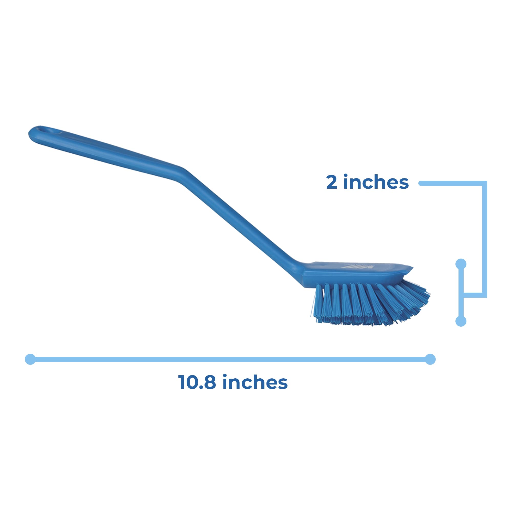 Vikan 42373 Brush,Dish,Scraping Edge,Medium,11",PP/PBT,Blue - Image 4
