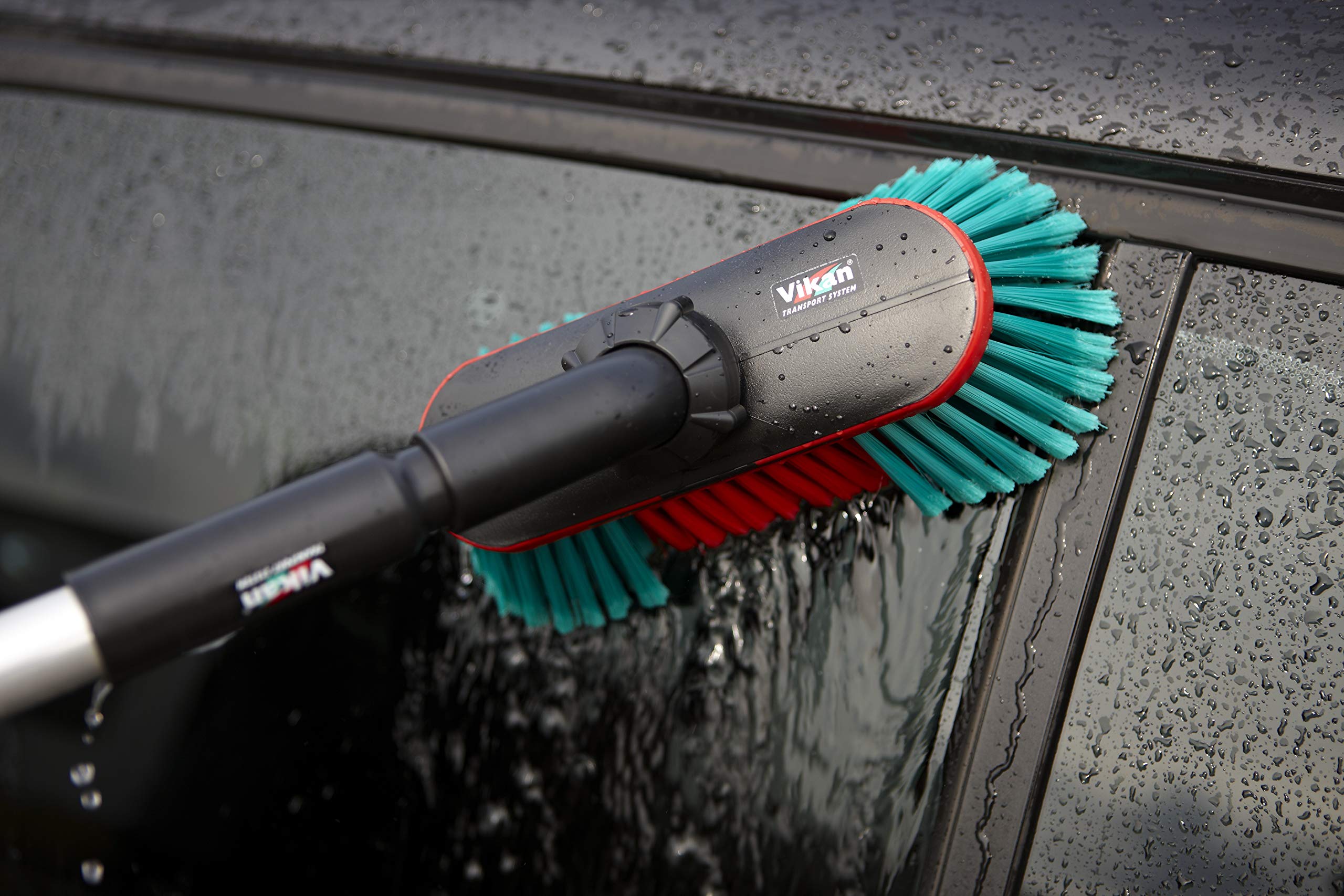 Vikan 526852 10" Waterfed Vehicle Brush w/Adjustable Head- Soft/Split, Transport Line - Image 5